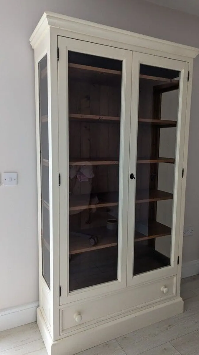 Glazed bookcase with drawer - Image 1