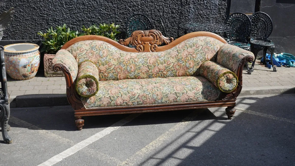 📌Victorian Carved Oak Settee - Circa Late 19th Ce - Image 1