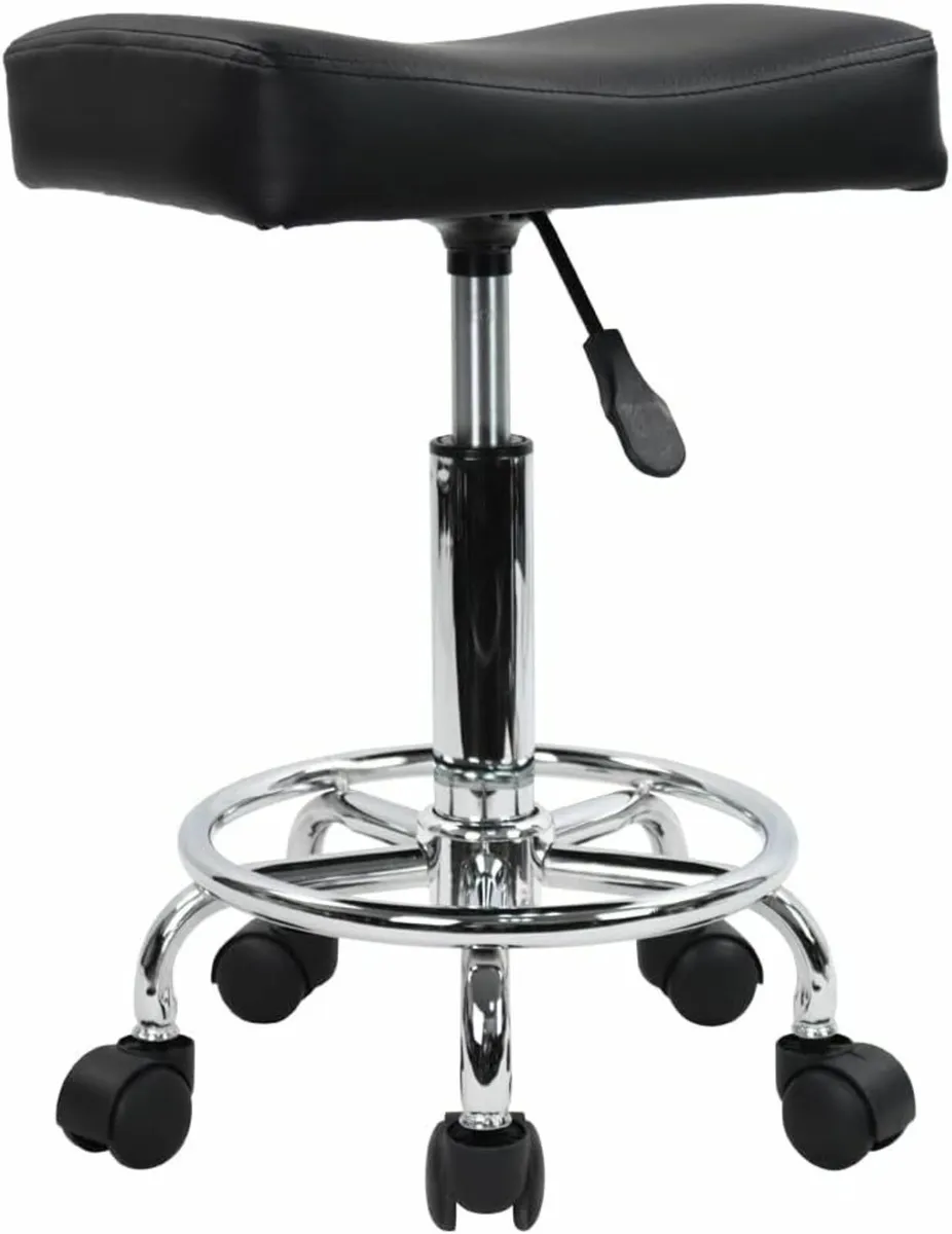 Square Rolling Stool 28D x 36.5W x 61.3H Black - Image 2