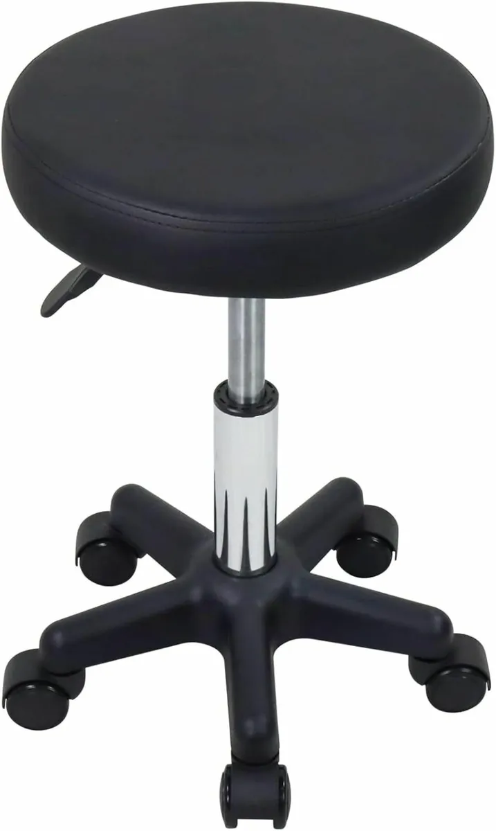 Round Rolling Stool Black 34D x 34W x 43.4H - Image 1
