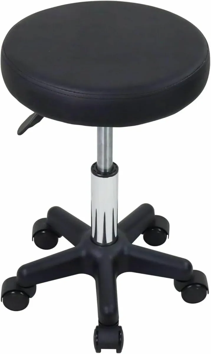 Round Rolling Stool Black 34D x 34W x 43.4H - Image 2