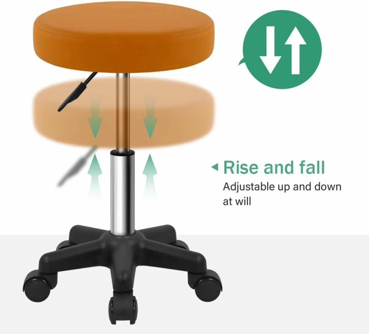Round Rolling Stool Brown 34D x 34W x 43.4H - Image 4
