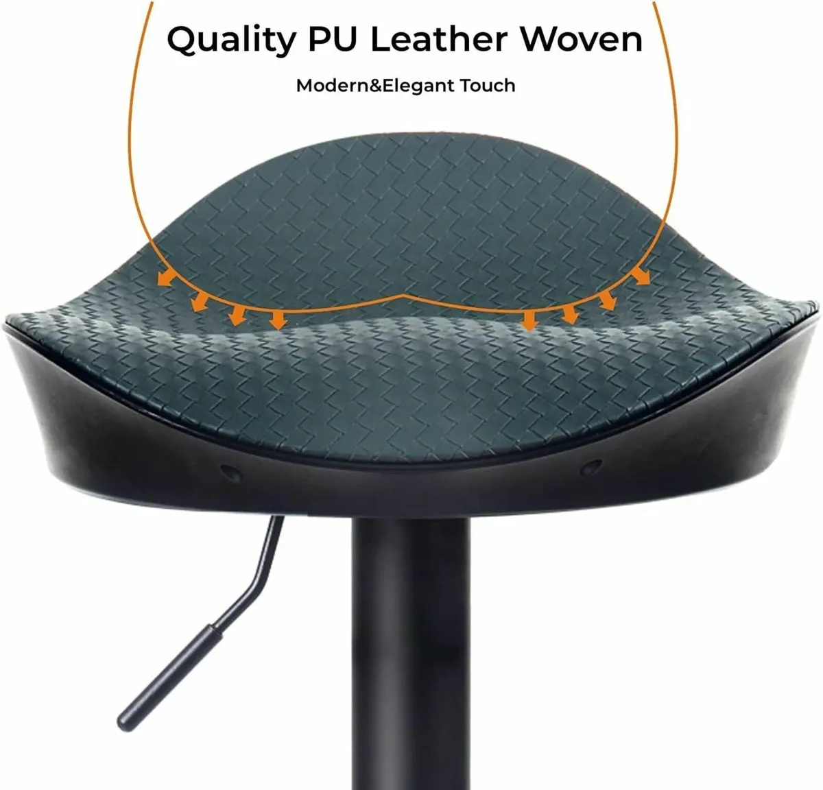Bar Stools Set of 2 Blue PU Leather 33Dx 38W x 83H - Image 4