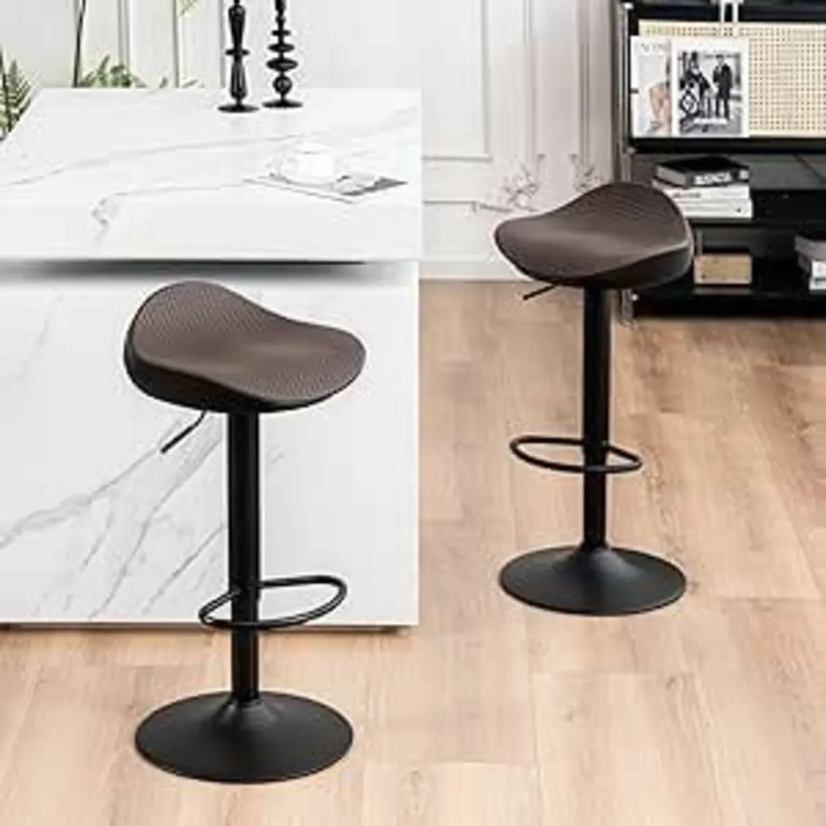 Brown Bar Stools Set of 2 33D x 38W x 83H - Image 1