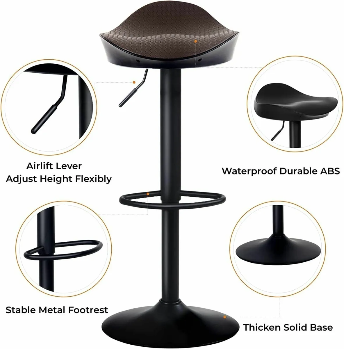 Brown Bar Stools Set of 2 33D x 38W x 83H - Image 2