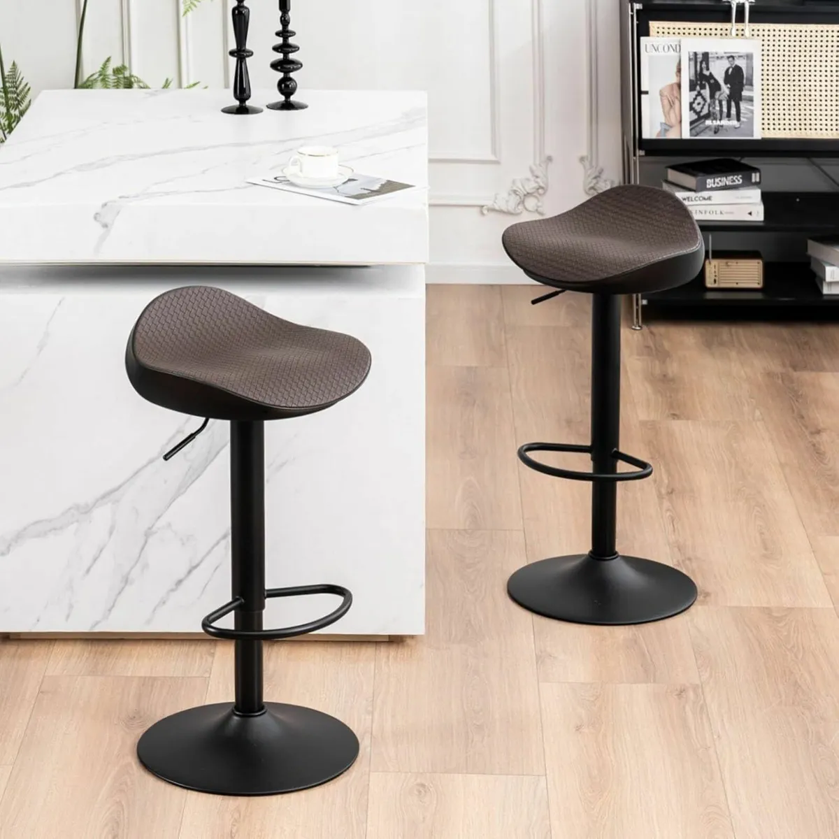 Brown Bar Stools Set of 2 33D x 38W x 83H - Image 3