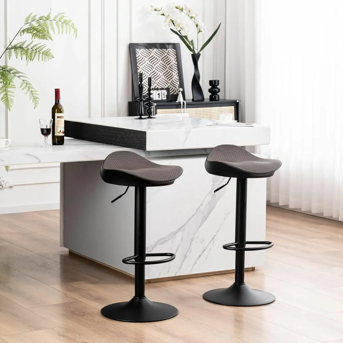 Brown Bar Stools Set of 2 33D x 38W x 83H - Image 4