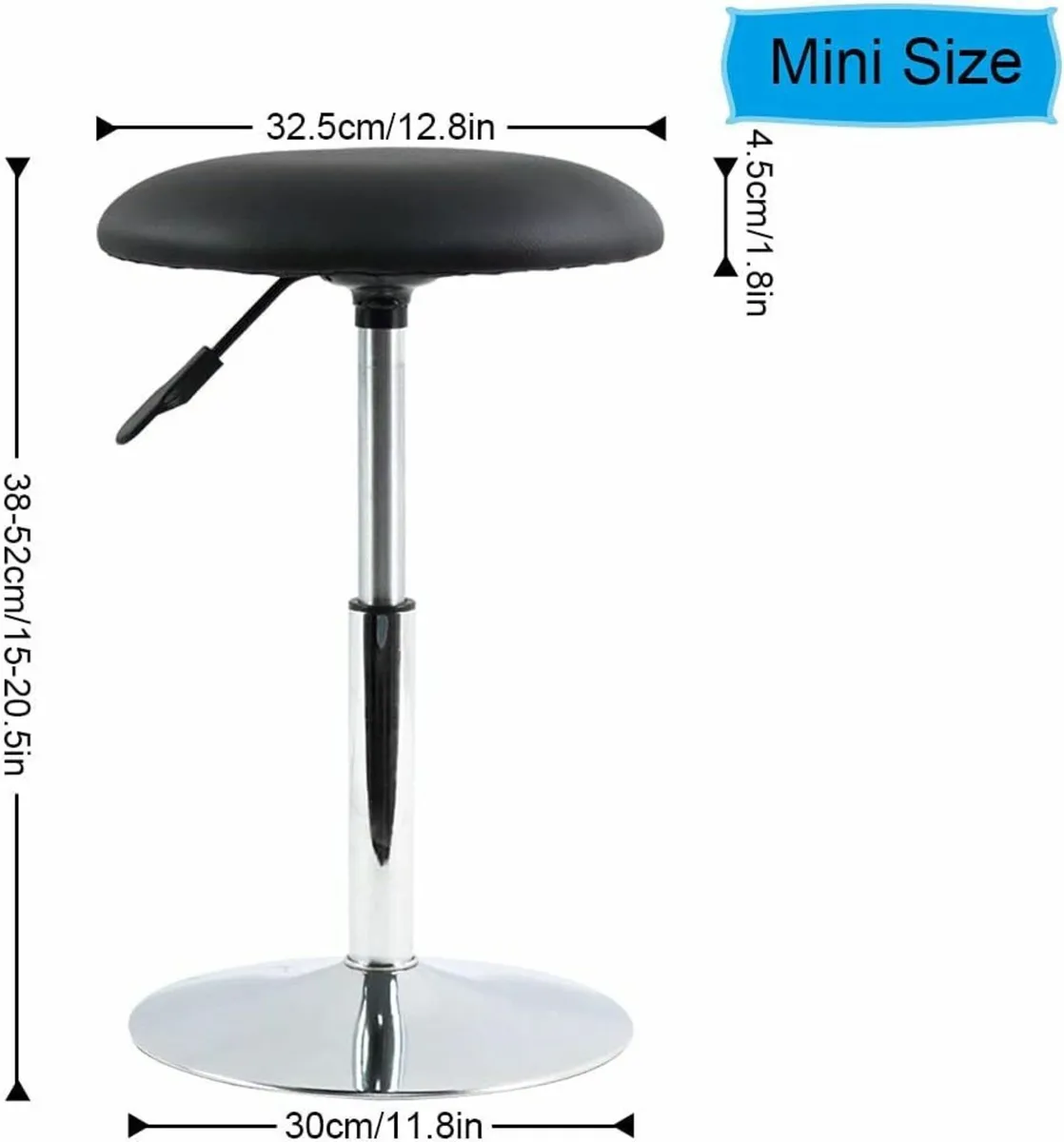 Square Cutting Stool Black 32.5D x 32.5W x 38.1H - Image 3