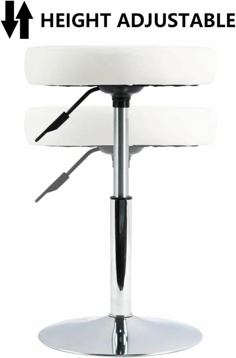 Round Swivel Stool White 33.8D x 33.8W x 39.1H - Image 2