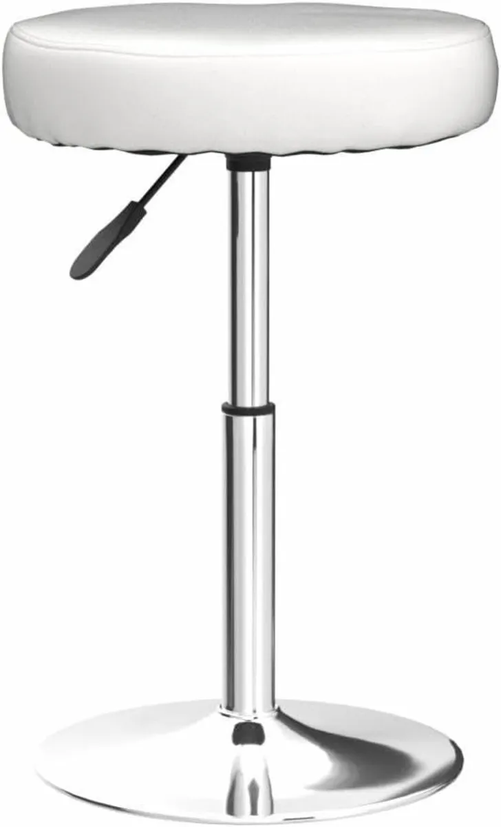 Round Swivel Stool White 33.8D x 33.8W x 39.1H - Image 3