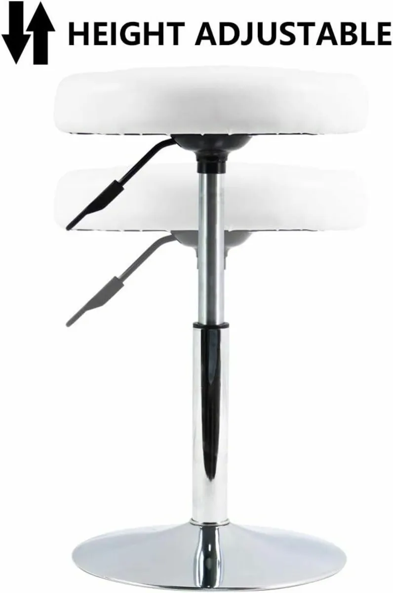 Round Swivel  Stool White 33.8D x 33.8W x 38.6H - Image 1