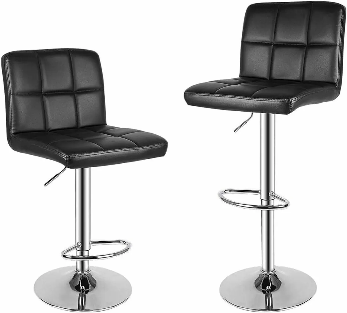 Bar Stool Set of 2 Swivel Black 42D x 45W x 112H - Image 1