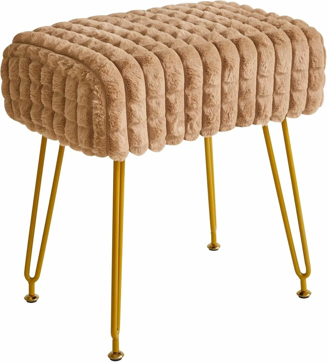 Rectangular Footrest Stool Khaki 41D x 30W x 45H - Image 1