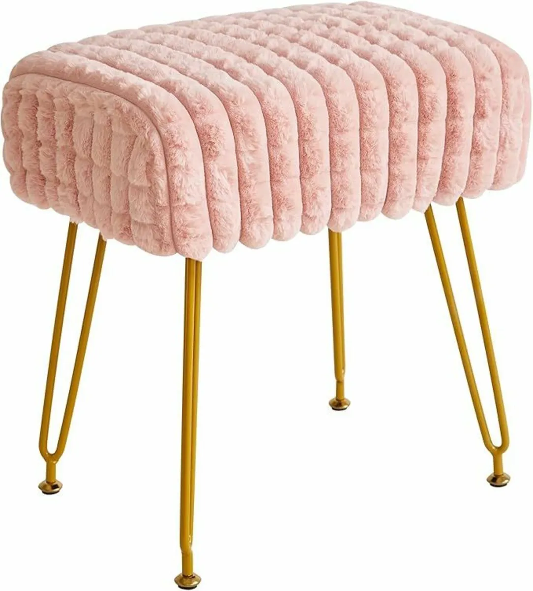 Rectangular Footrest Stool Pink 41D x 30W x 45H - Image 1