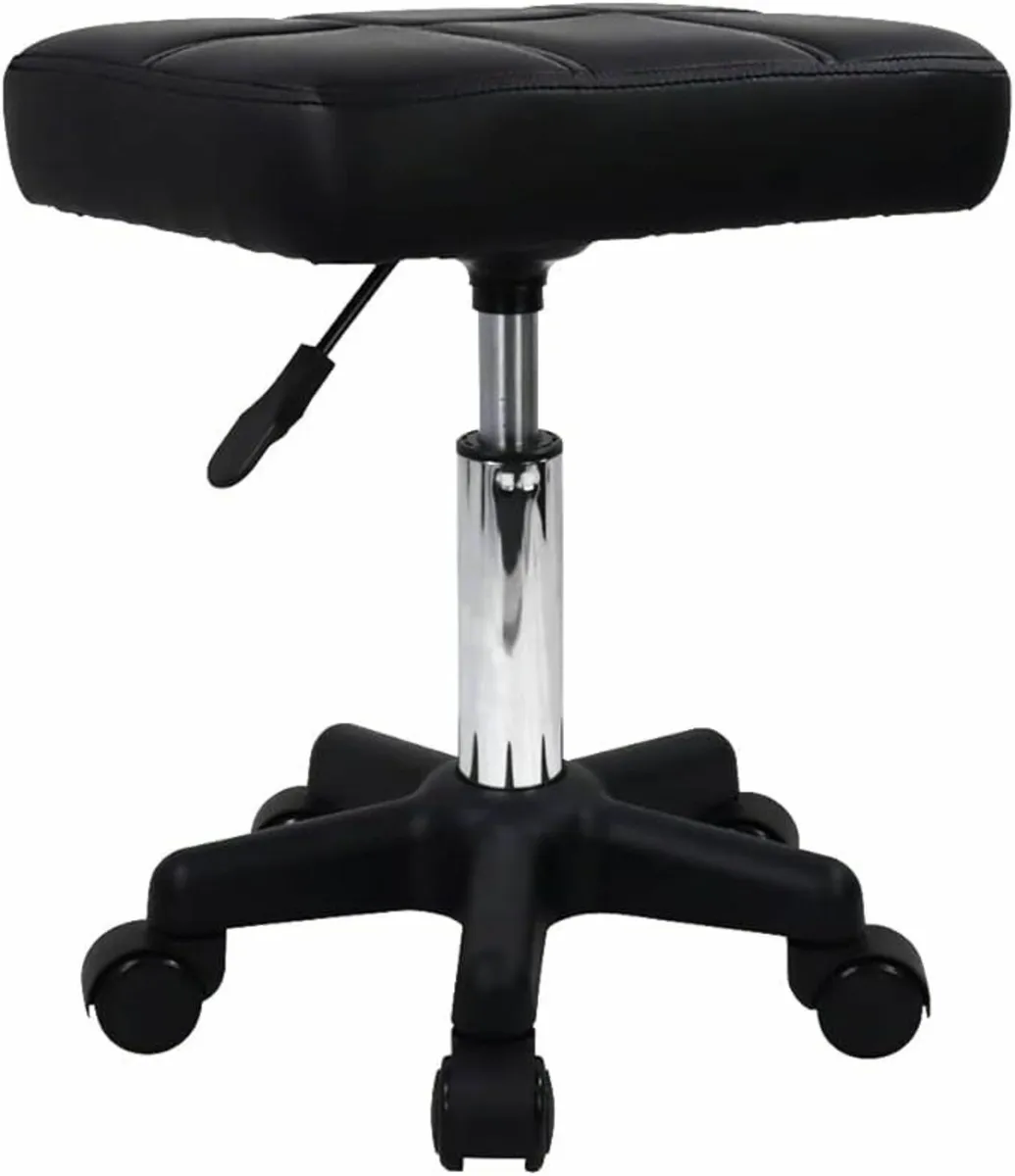 Rectangle Rolling Stool Black 34D x 37.1W x 45H - Image 1