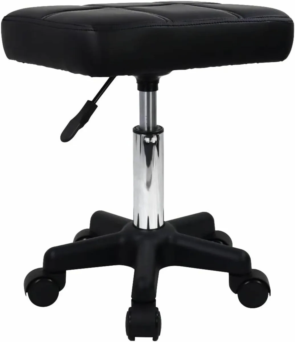 Rectangle Rolling Stool Black 34D x 37.1W x 45H - Image 3