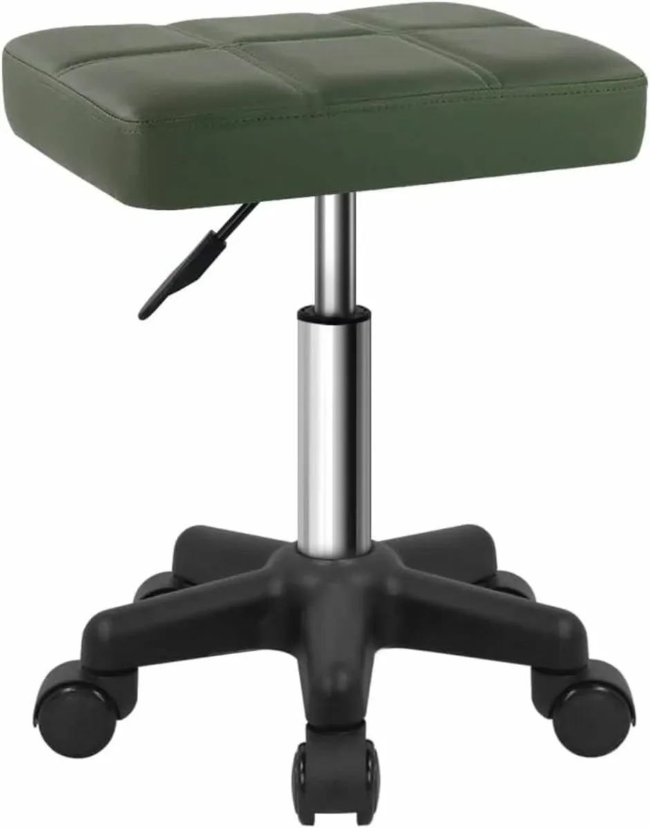 Rolling Swivel Stool Dark Green 34D x 37.1W x 45H - Image 1