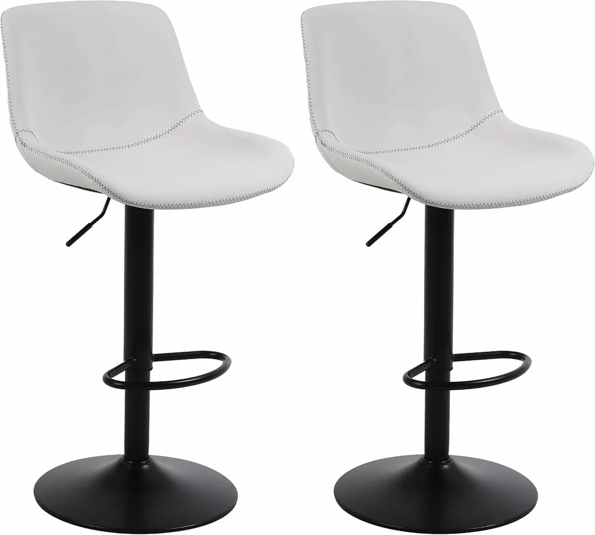 Bar Stools Set of 2 White 38D x 48W x 111H - Image 1