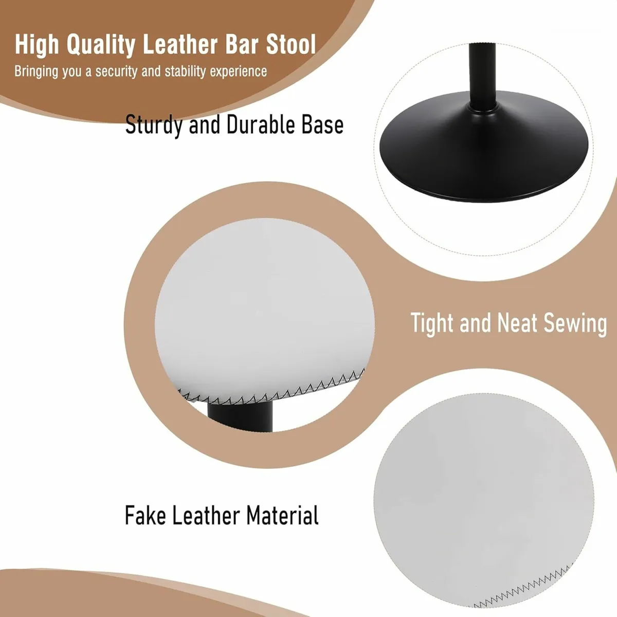 Bar Stools Set of 2 White 38D x 48W x 111H - Image 2