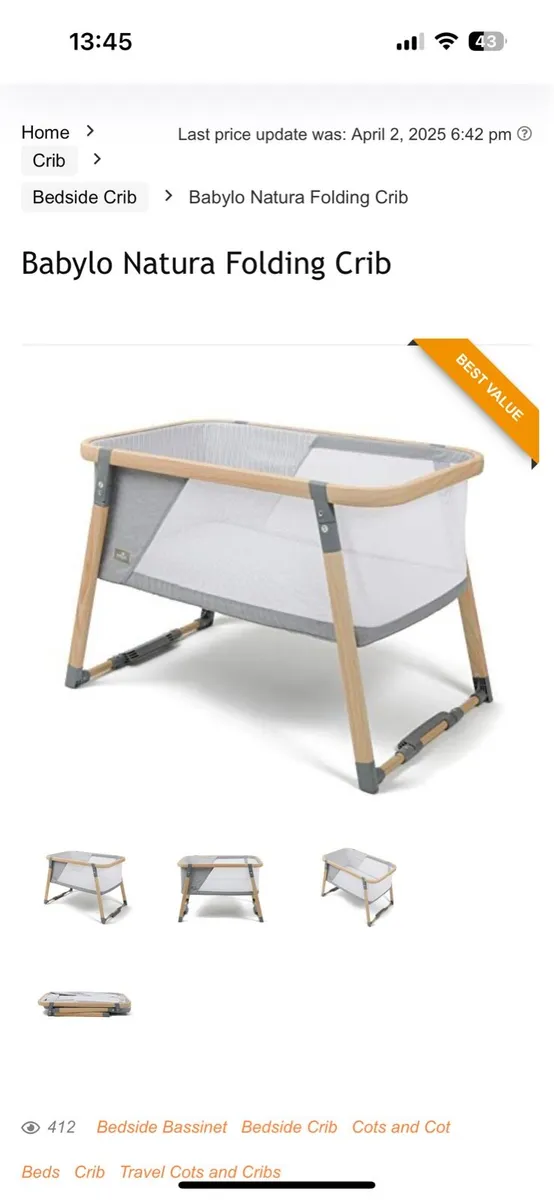 Babylo Natura Folding Crib - Image 4