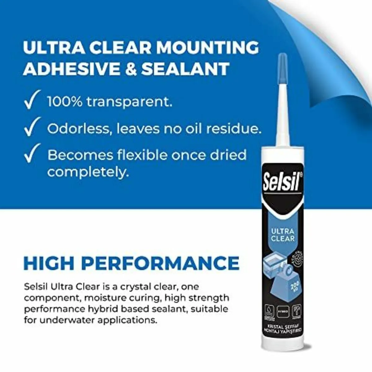 ULTRA CLEAR - CLEAR ADHESIVE & SEALANT - SELSIL(r) - Image 2