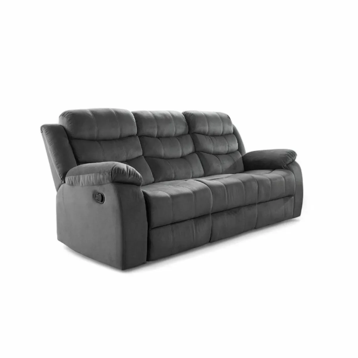 3 Seater Fabric Recliner Sofa – Grey - Image 3