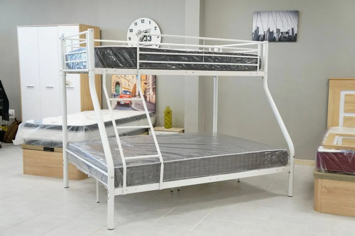 White Double Metal Bunk Bed – FREE DELIVERY - Image 1