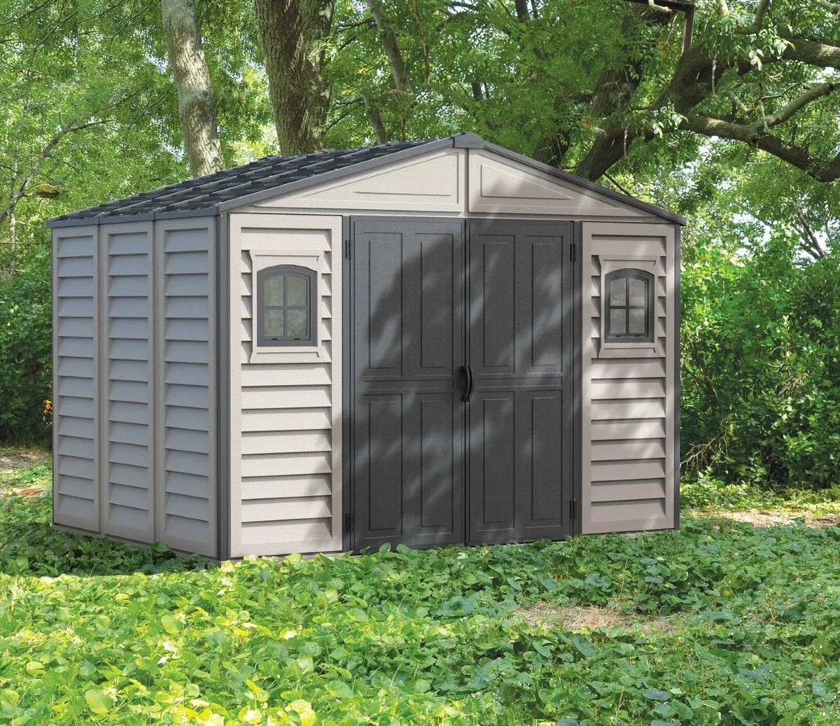 Duramax WoodBridge PLUS II 10.5×8 Vinyl Sheds - Image 1