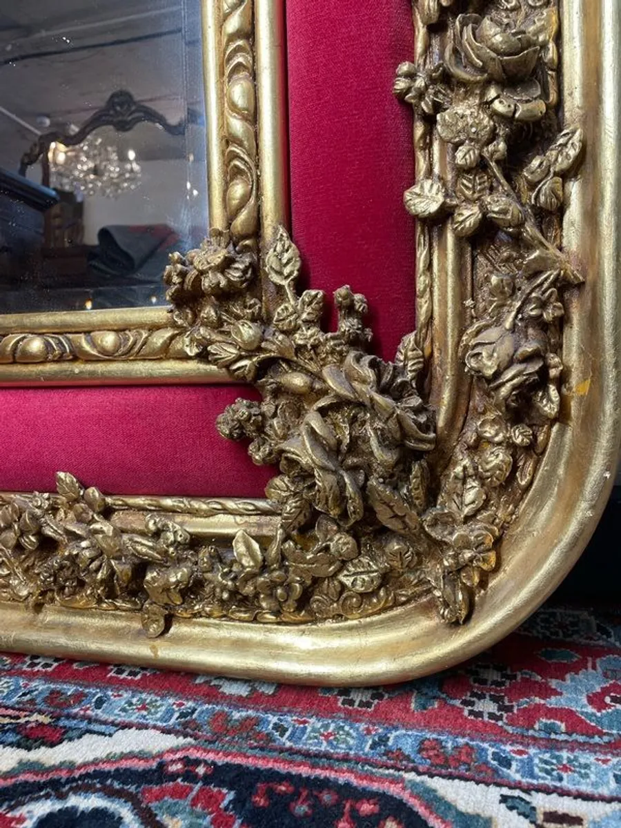 FLASH SALE !! Was 650 Now 480 !!Large Ornate Velvet Panel Section Mirror - Image 2