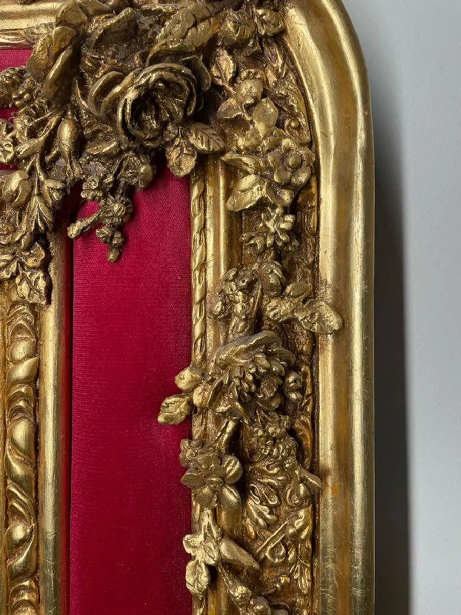 FLASH SALE !! Was 650 Now 480 !!Large Ornate Velvet Panel Section Mirror - Image 3
