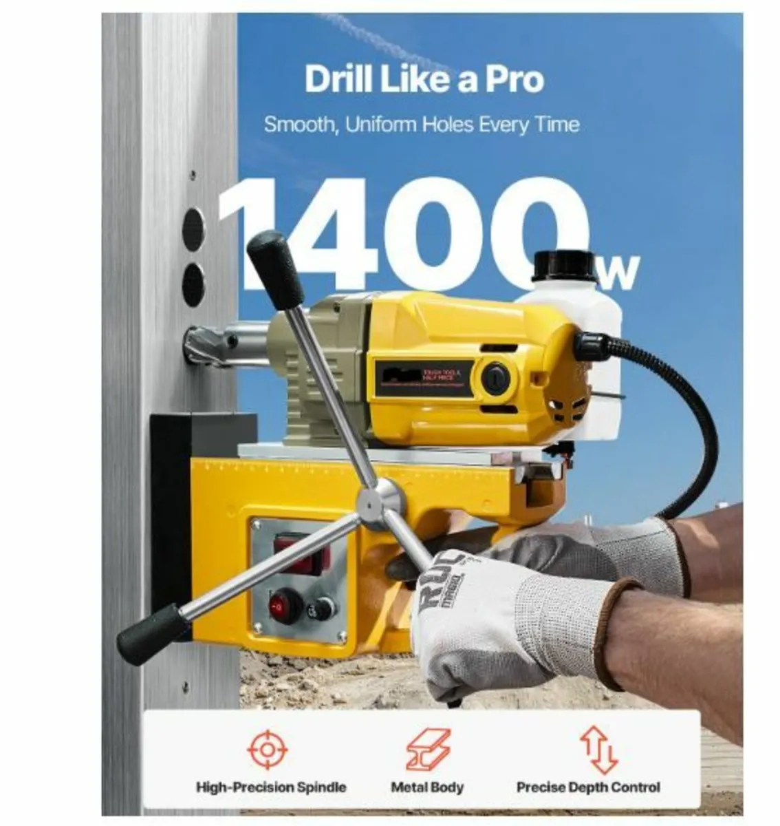 Magnetic Drill 1400W 2810 lbf Mag Drill Press - Image 2