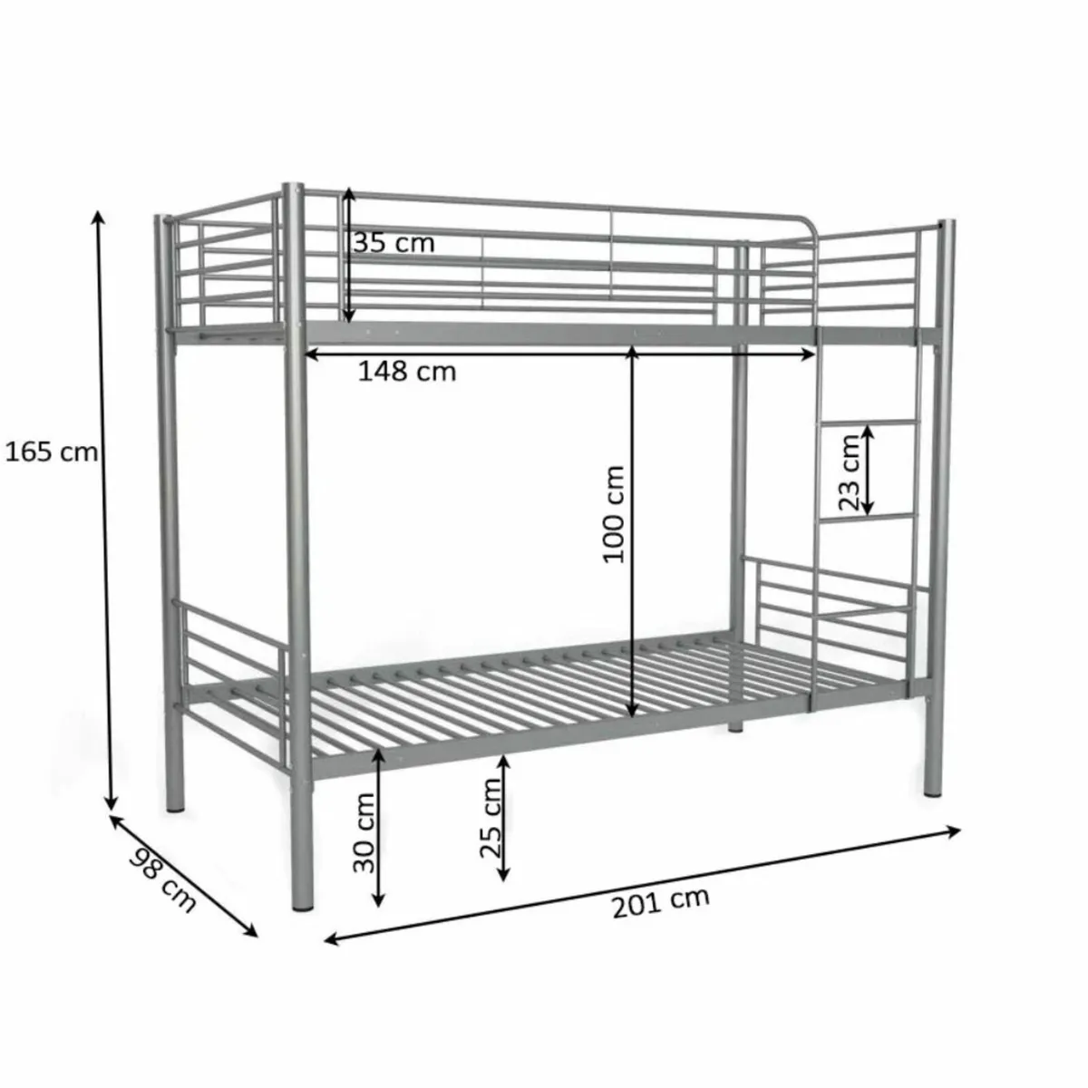 Metal Single Bunk Bed Frame - Black - Free deliver - Image 3