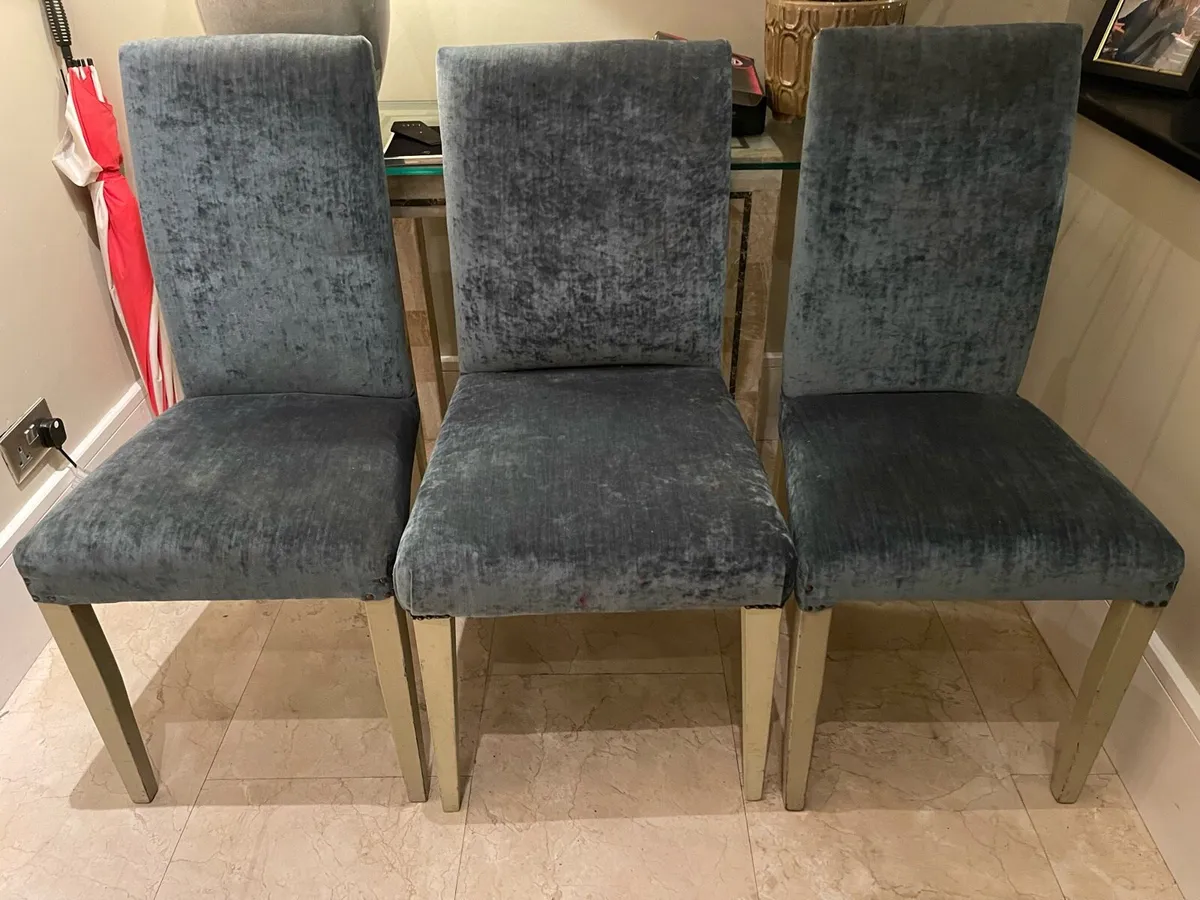 3 x Lovely Grey Kitchen Dining Chairs -Can Deliver