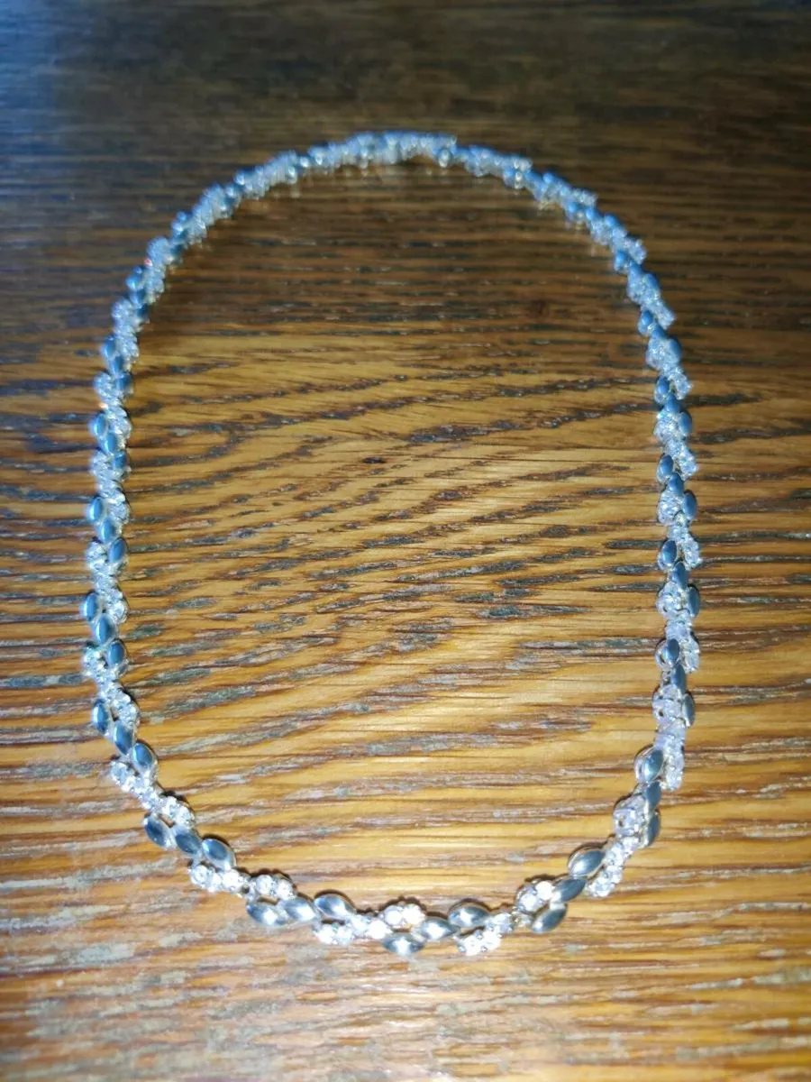 CHUNKY WHITE GLITTERY, 925 Silver 18"Unisex Chain - Image 2