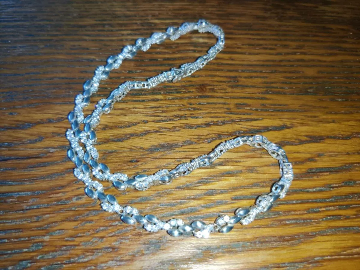 CHUNKY WHITE GLITTERY, 925 Silver 18"Unisex Chain - Image 1