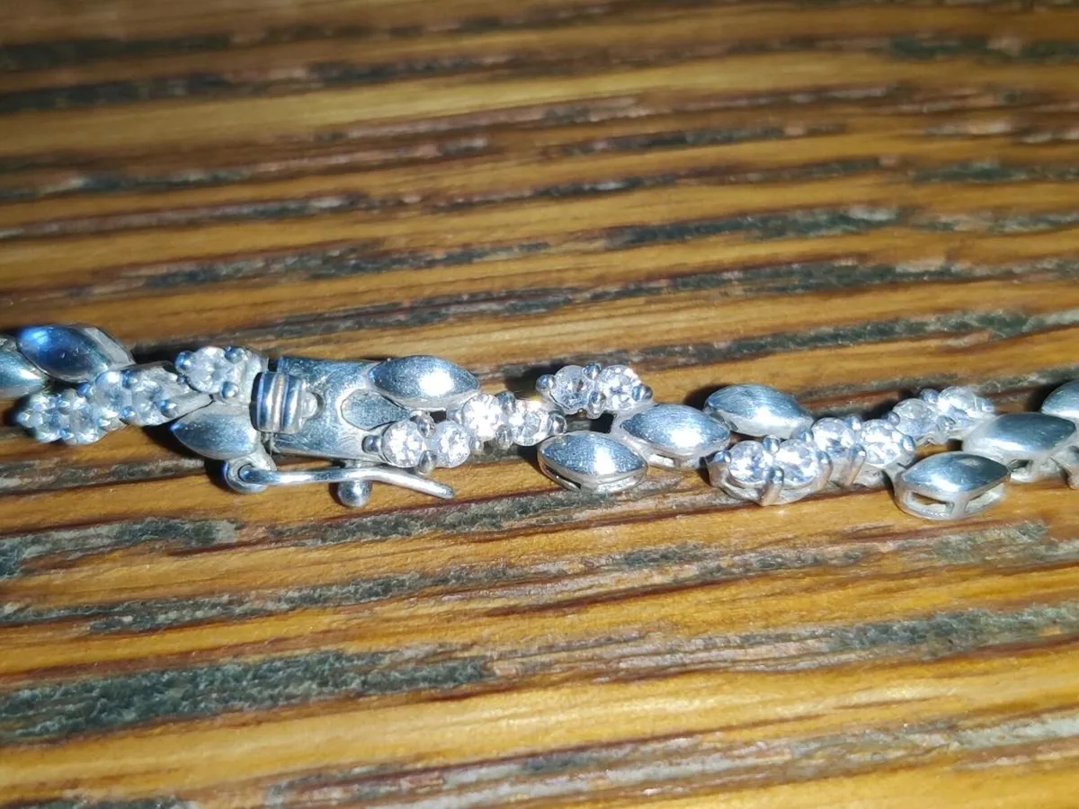 CHUNKY WHITE GLITTERY, 925 Silver 18"Unisex Chain - Image 3