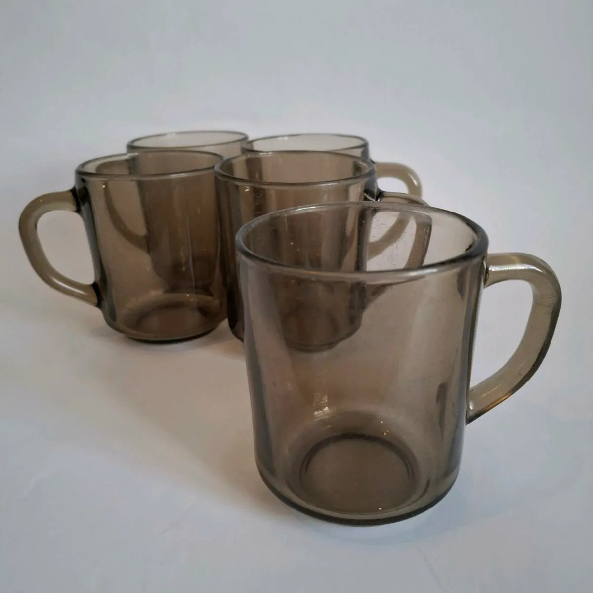 French Smoked Glass Mugs - Image 1