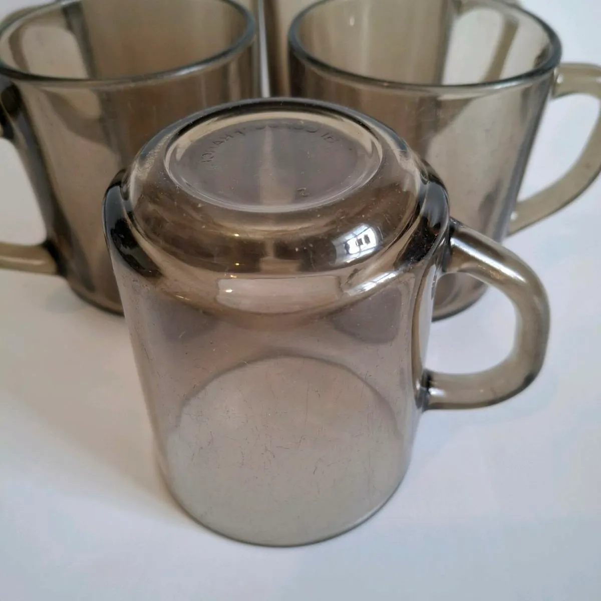 French Smoked Glass Mugs - Image 2