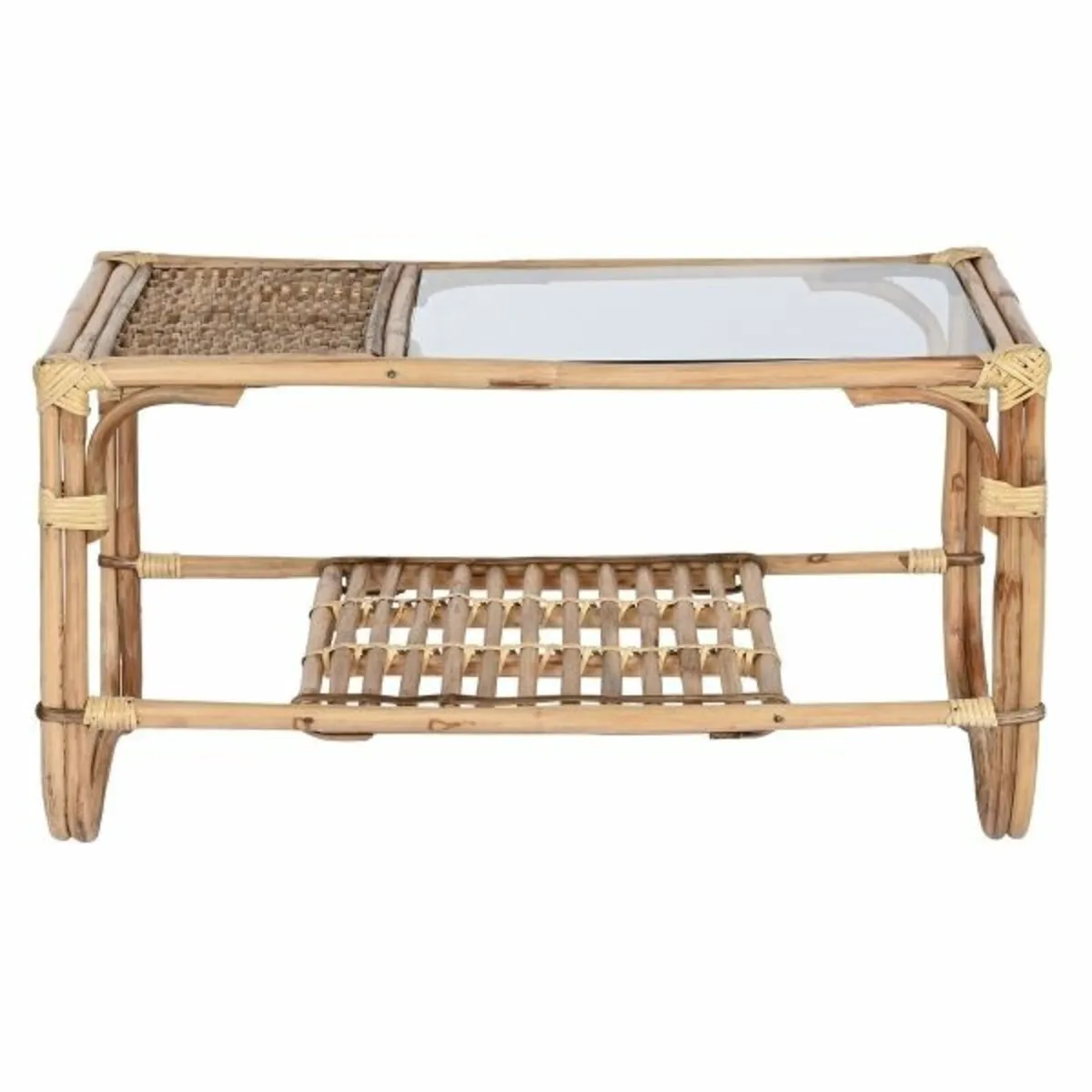 Elegant Natural Bamboo & Rattan Centre Table with - Image 1