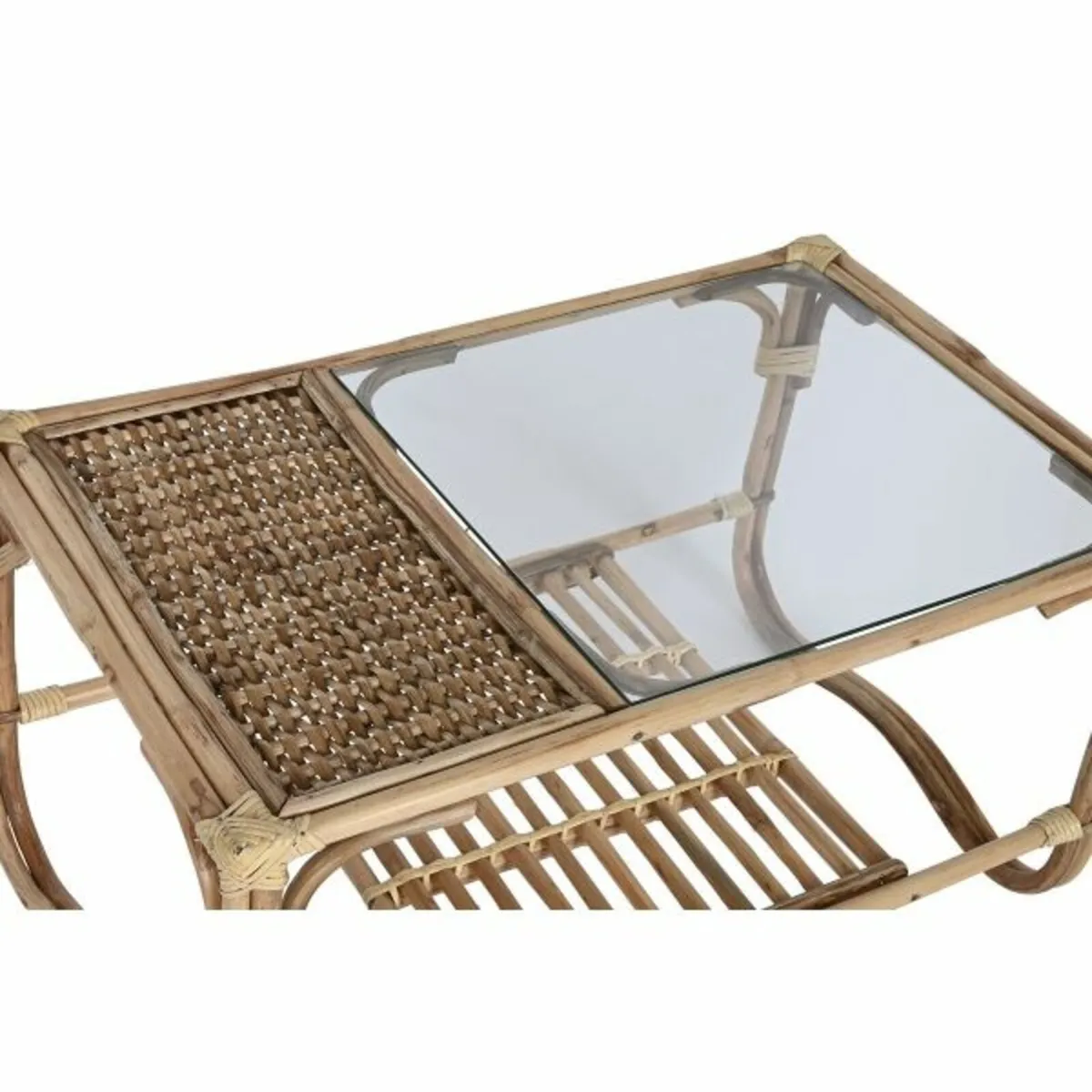 Elegant Natural Bamboo & Rattan Centre Table with - Image 4