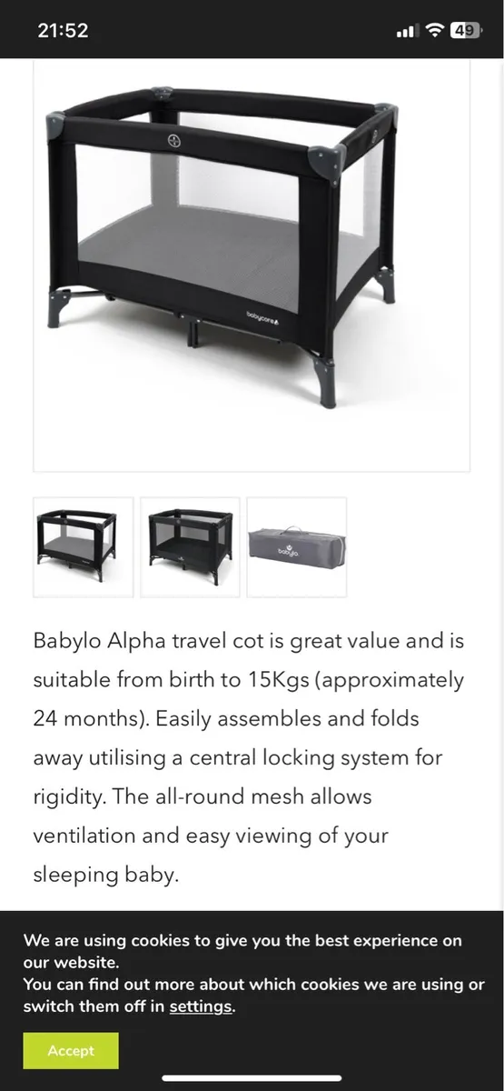 Babylo travel cot - Image 1