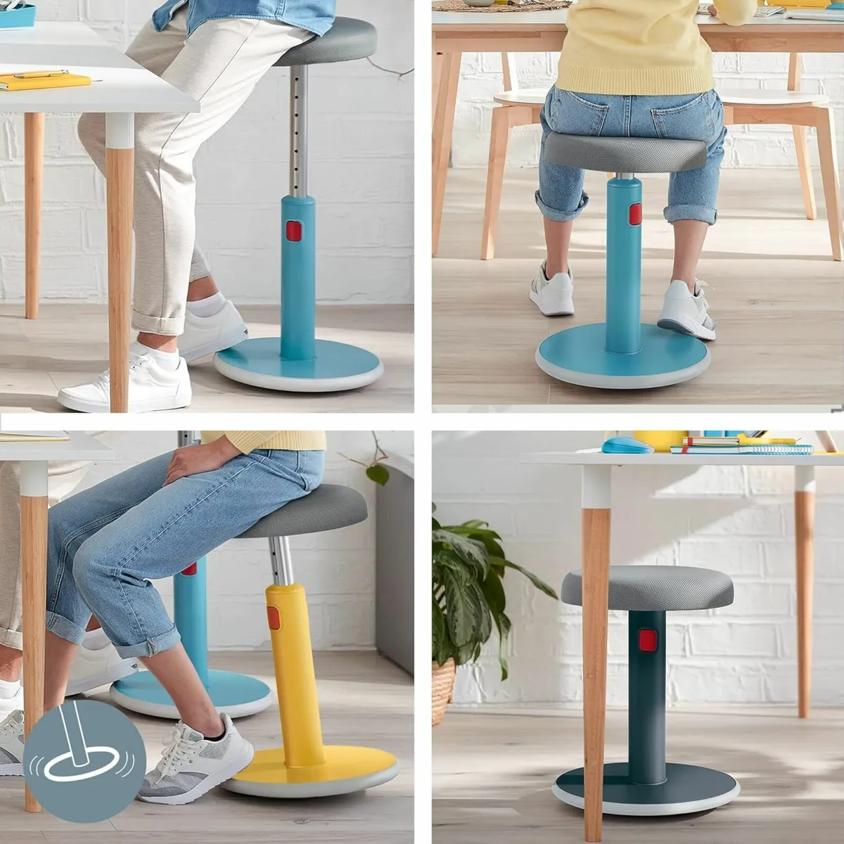 Active Sit Stand Stool Ergonomic Warm Yellow - Image 3