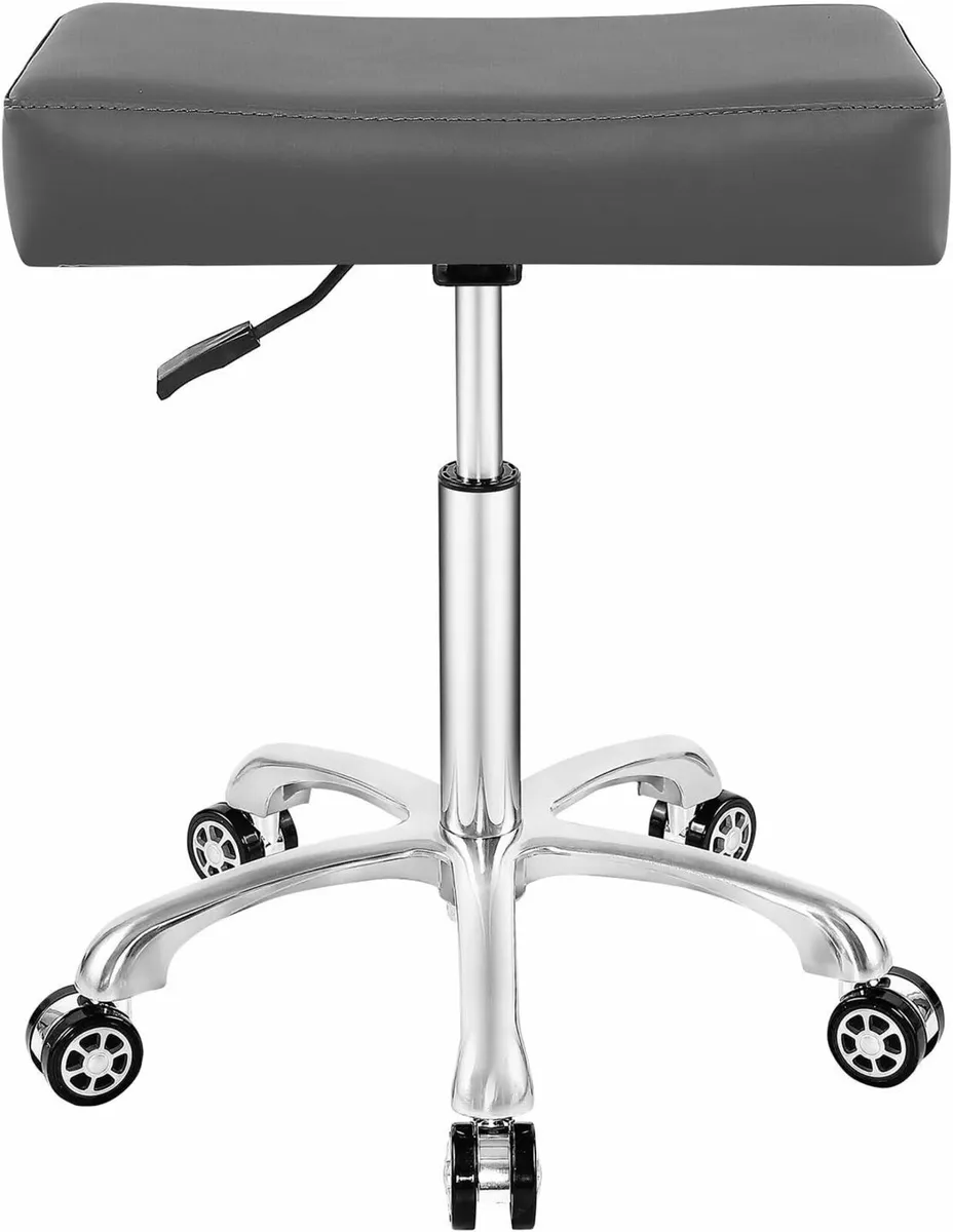 Adjustable Swivel Tall Metal Stool Chair Gray - Image 1