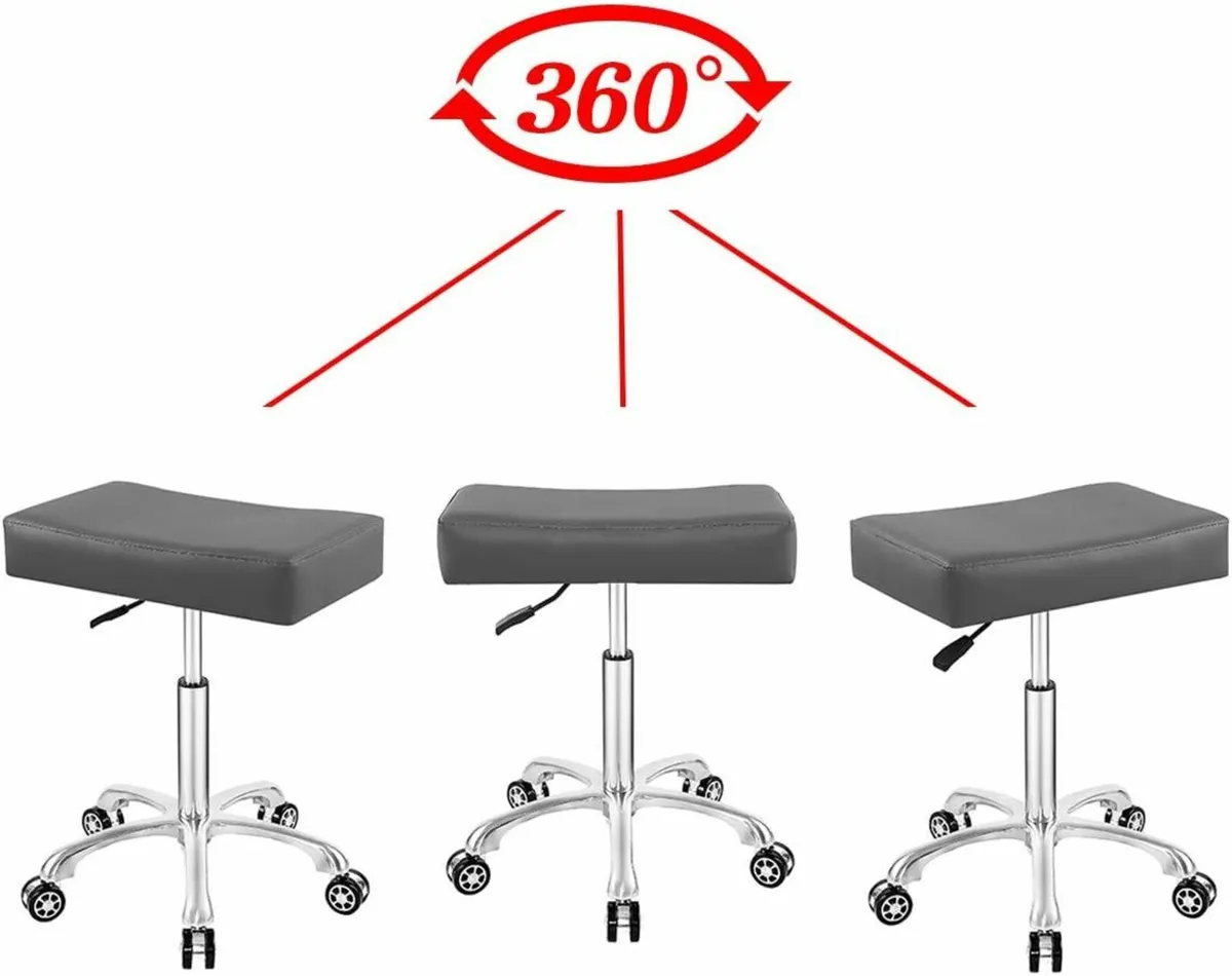 Adjustable Swivel Tall Metal Stool Chair Gray - Image 4