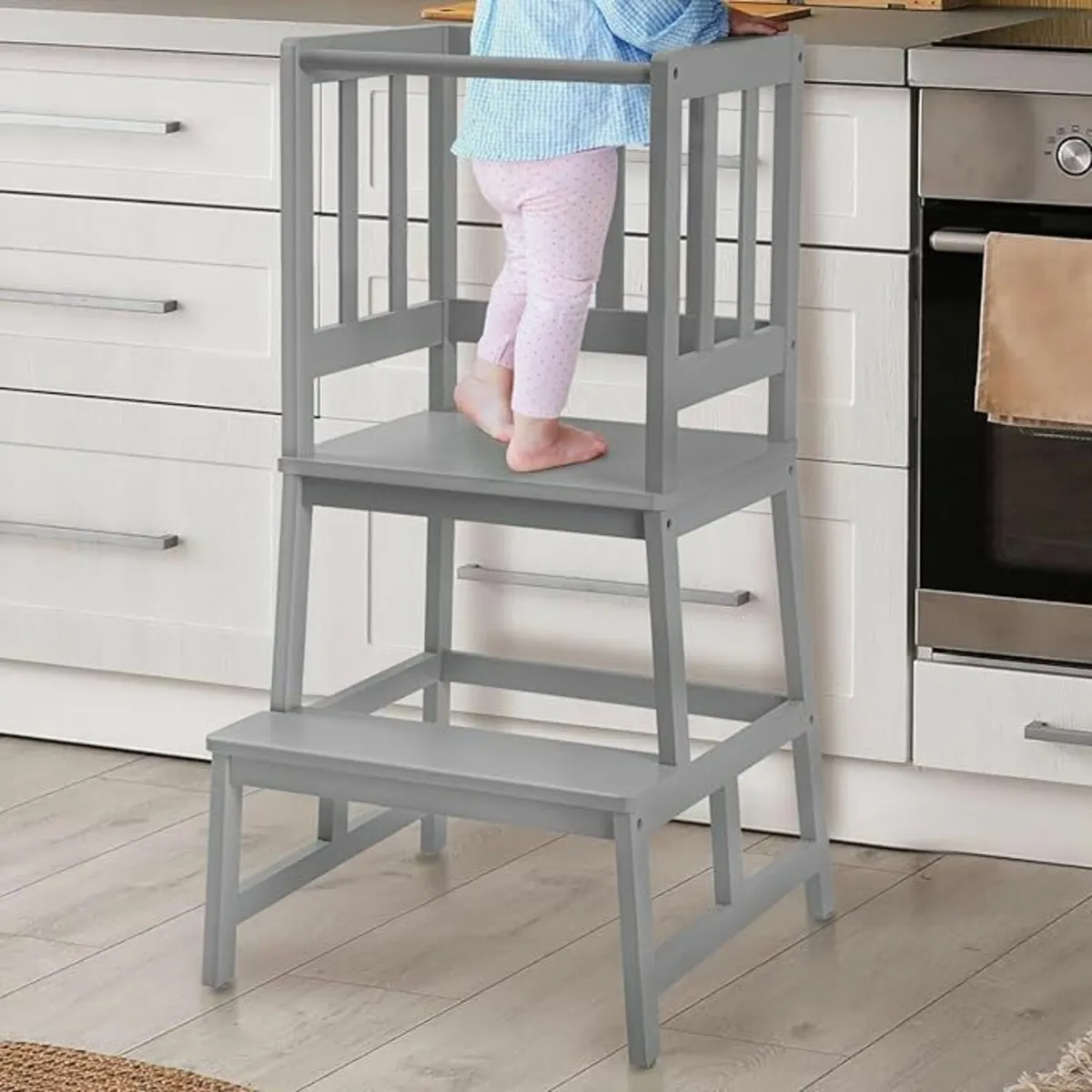 Kitchen Nursery Step Stool for Toddlers Grey - Image 1
