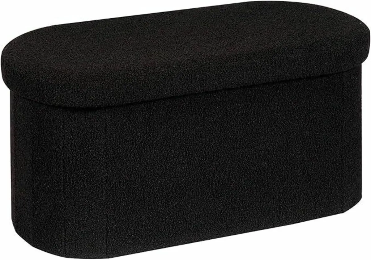 Bedroom Ottoman Storage Bench Footstool Black - Image 2