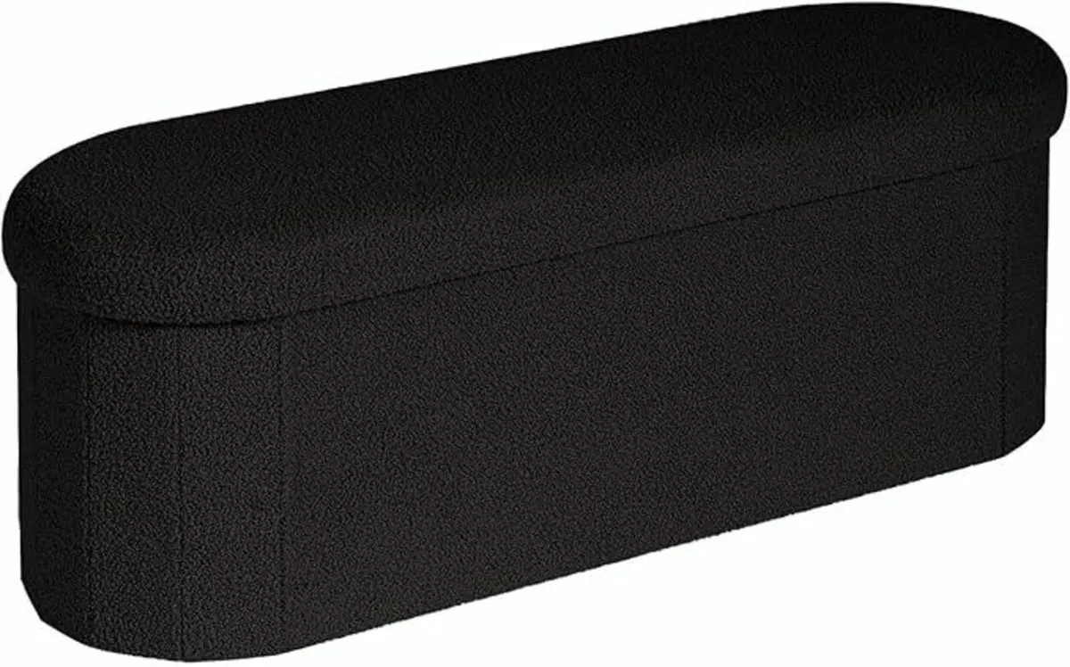 Bedroom Ottoman Storage Bench 100L Storage Black - Image 3