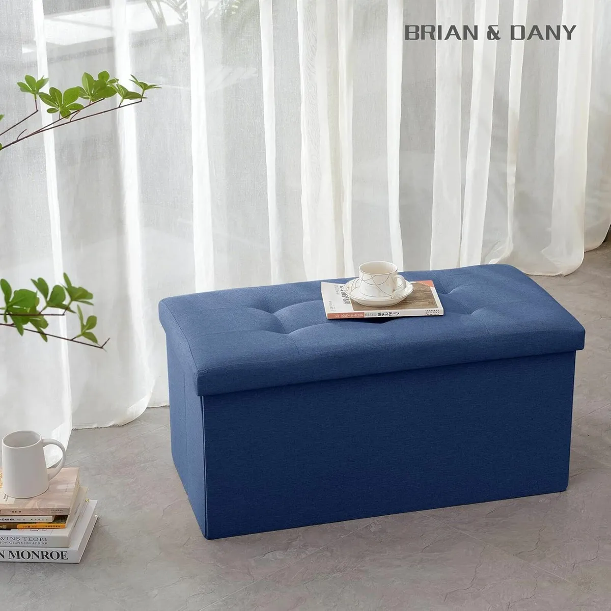 Folding Storage Box Living room bedroom Navy Blue - Image 1