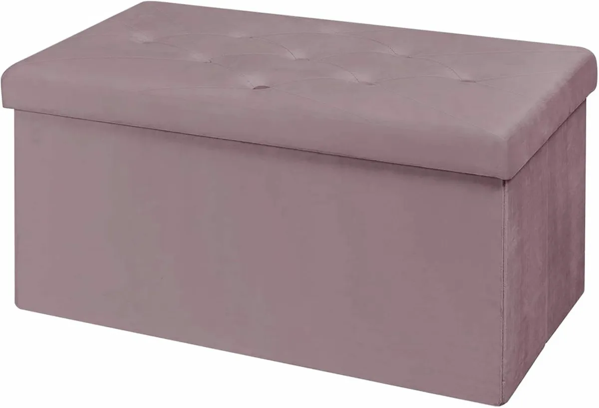Living roomStorage Box Velvet Foldable LightPurple - Image 2
