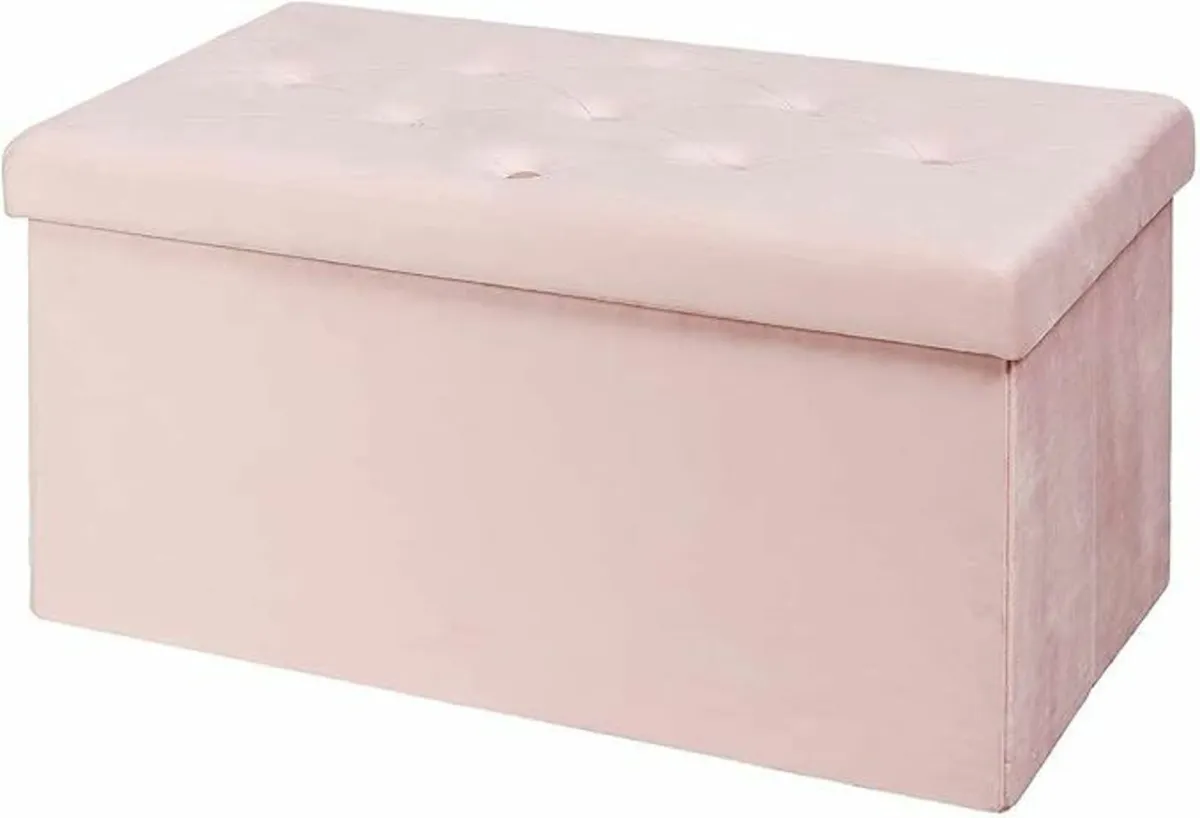 Living room bedroomStorageBox Velvet Foldable Pink - Image 2